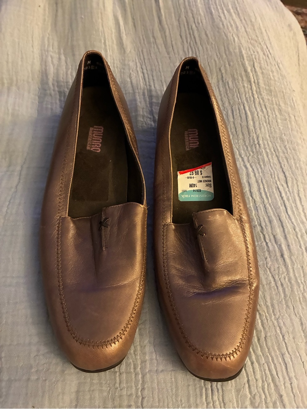 Munro Brown Leather Slip-On Loafers 14